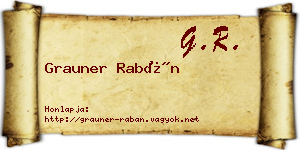 Grauner Rabán névjegykártya